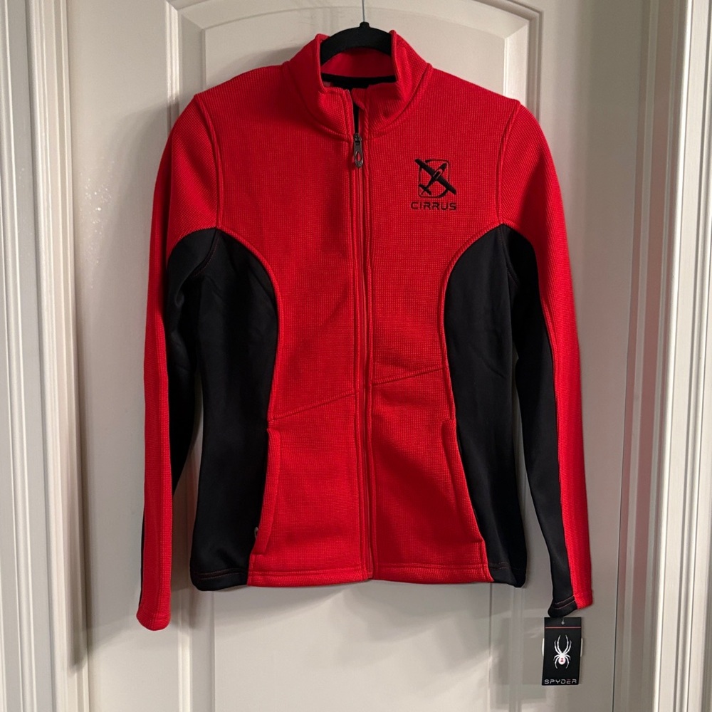 Spyder NWT Women’s Constant Full-Zip Red Jacket Medium Cirrus Logo